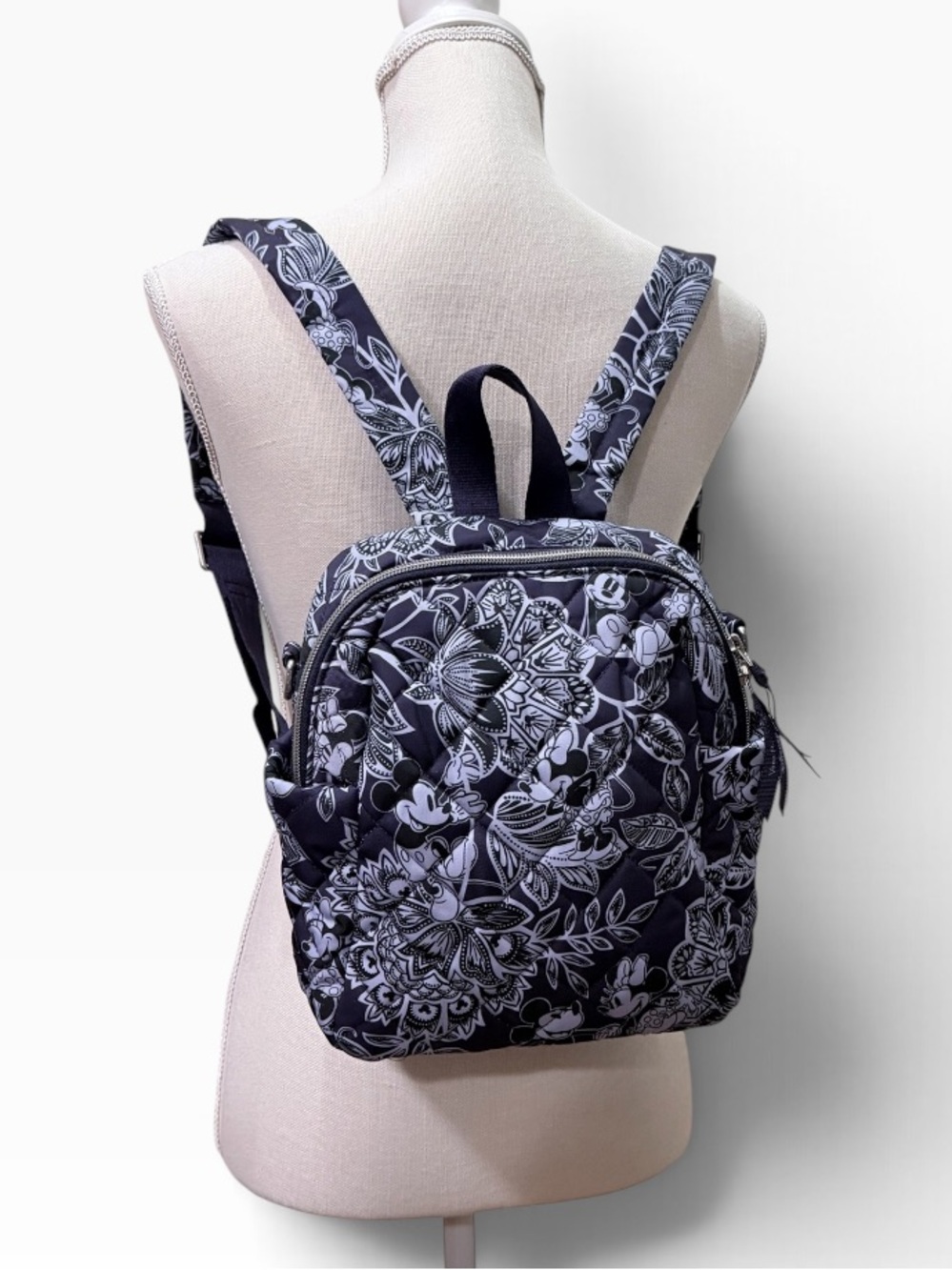 Disney x Vera Bradley Backpack Mickey Minnie Flirty Floral Purple